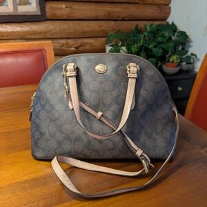 Coach Signature Dome Satchel - Brown and Tan